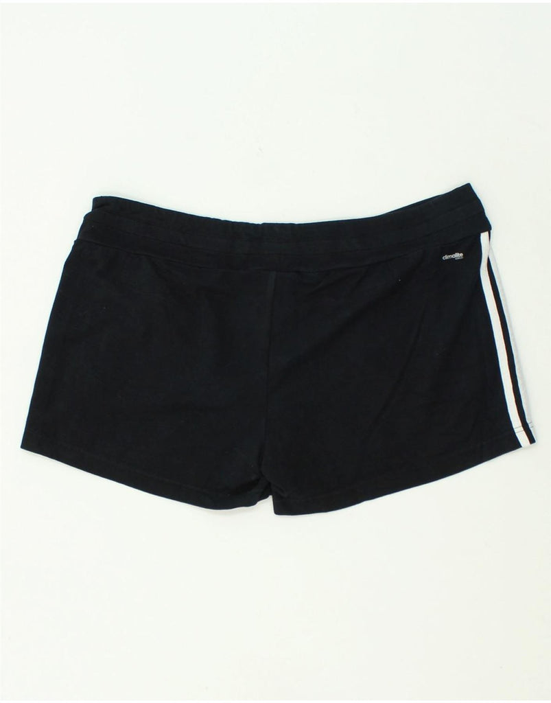 ADIDAS Womens Climalite Sport Shorts UK 20/22 XL Black Cotton | Vintage Adidas | Thrift | Second-Hand Adidas | Used Clothing | Messina Hembry 