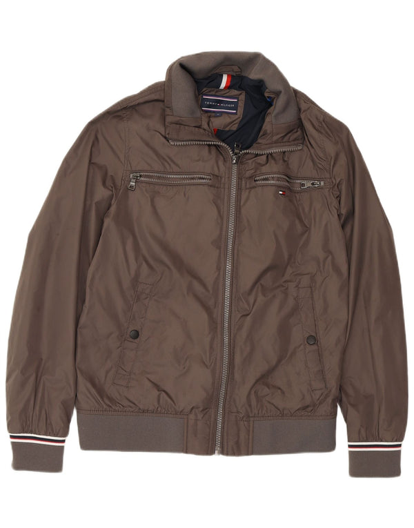 TOMMY HILFIGER Mens Bomber Jacket UK 38 Medium Brown Polyamide