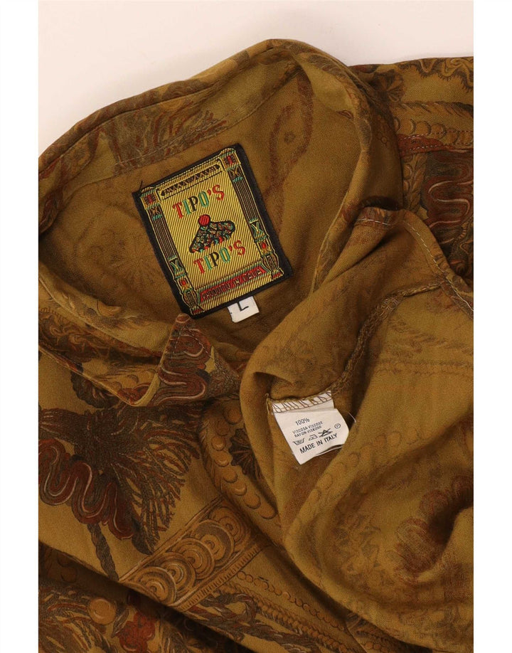 Tipo' S Mens Graphic Shirt Large Khaki Viscose