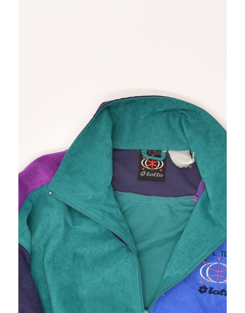LOTTO Mens Tracksuit Top Jacket UK 42 XL Green Colourblock | Vintage Lotto | Thrift | Second-Hand Lotto | Used Clothing | Messina Hembry 