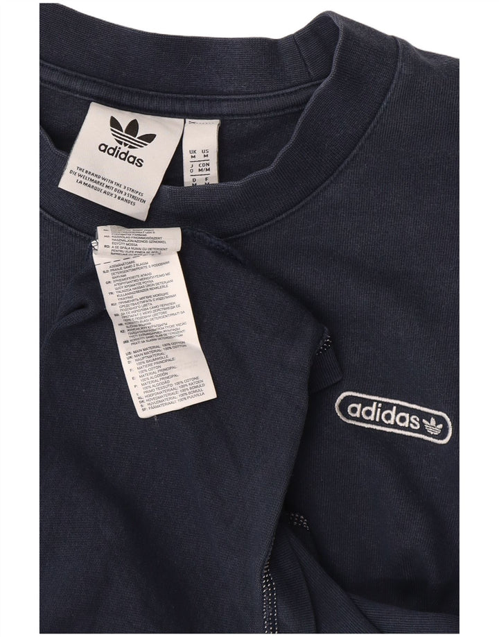 Adidas Mens T-Shirt Top Medium Navy Blue Cotton