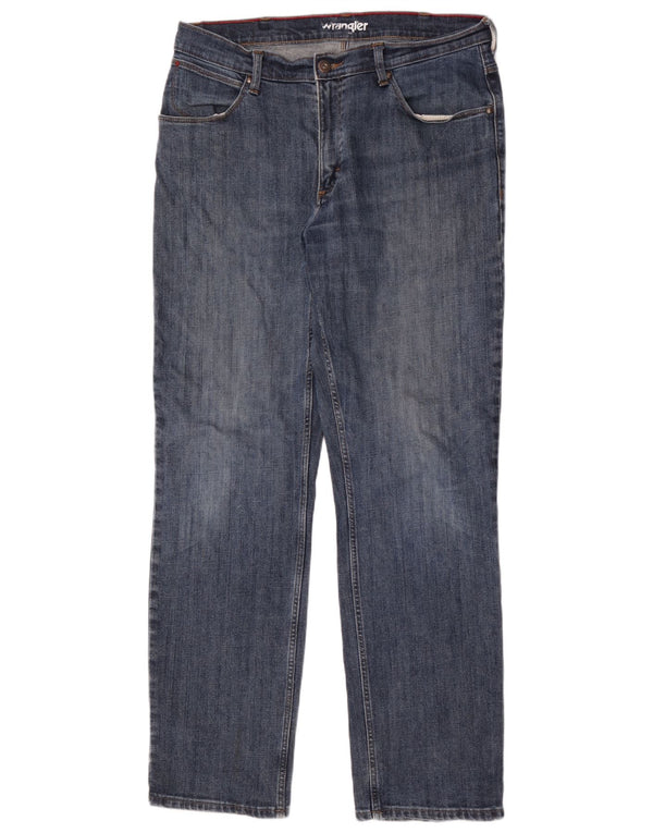Wrangler Mens Straight Jeans W36 L34 Blue Cotton