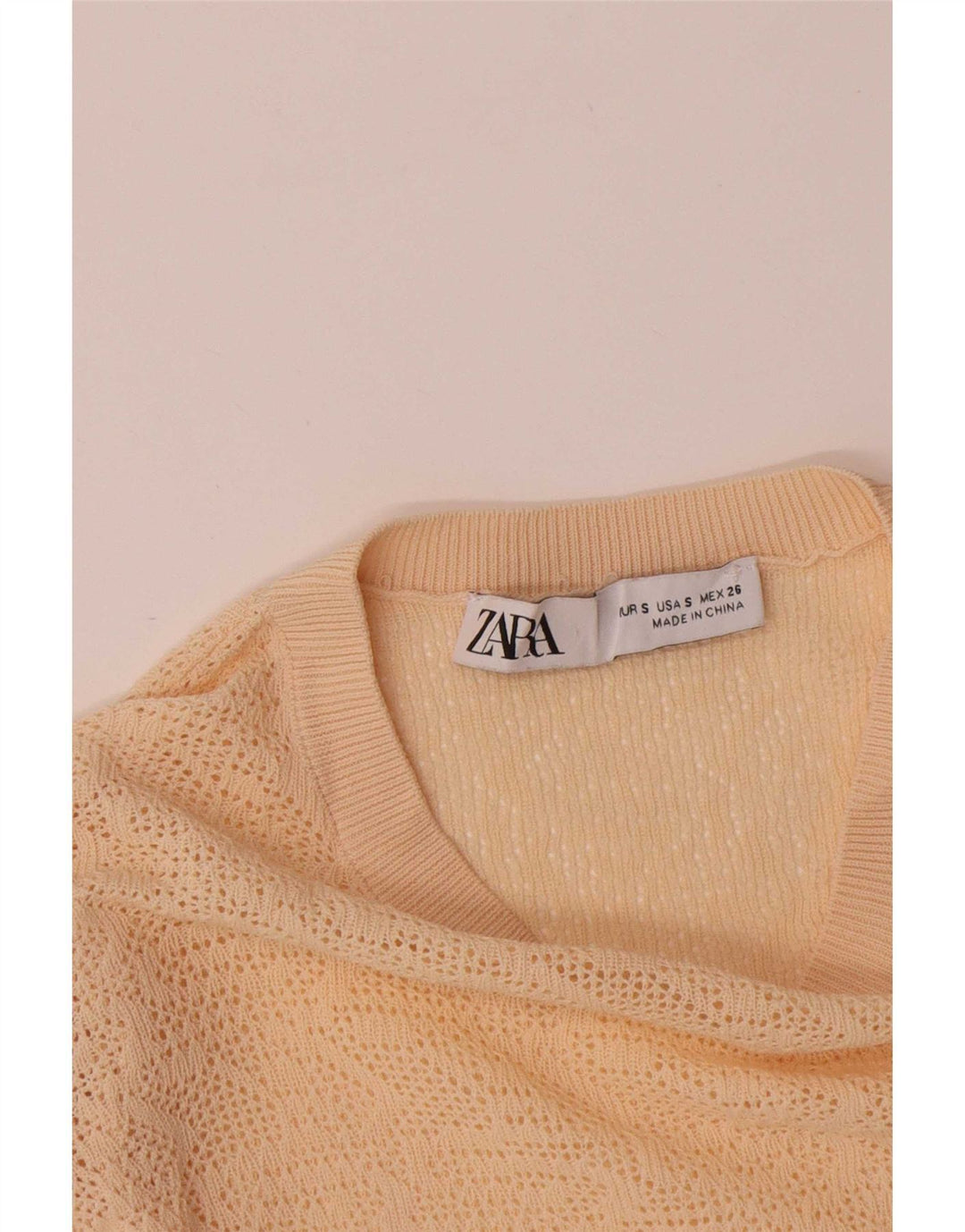 Zara Womens Top Long Sleeve UK 8 Small Beige
