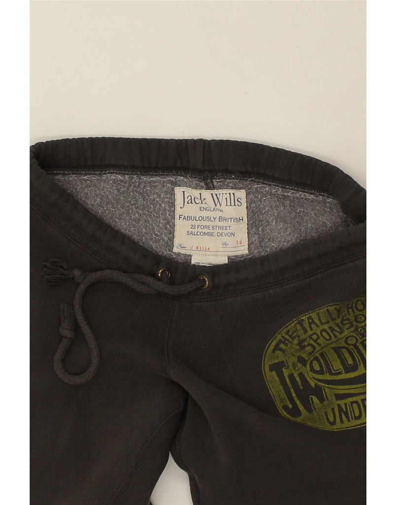 JACK WILLS Womens Graphic Tracksuit Trousers Joggers UK 10 Small Grey Vintage Jack Wills and Second-Hand Jack Wills from Messina Hembry 