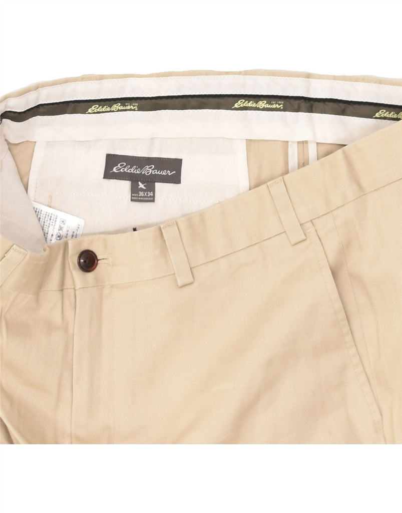 EDDIE BAUER Mens Straight Chino Trousers W36 L34 Beige Cotton | Vintage Eddie Bauer | Thrift | Second-Hand Eddie Bauer | Used Clothing | Messina Hembry 