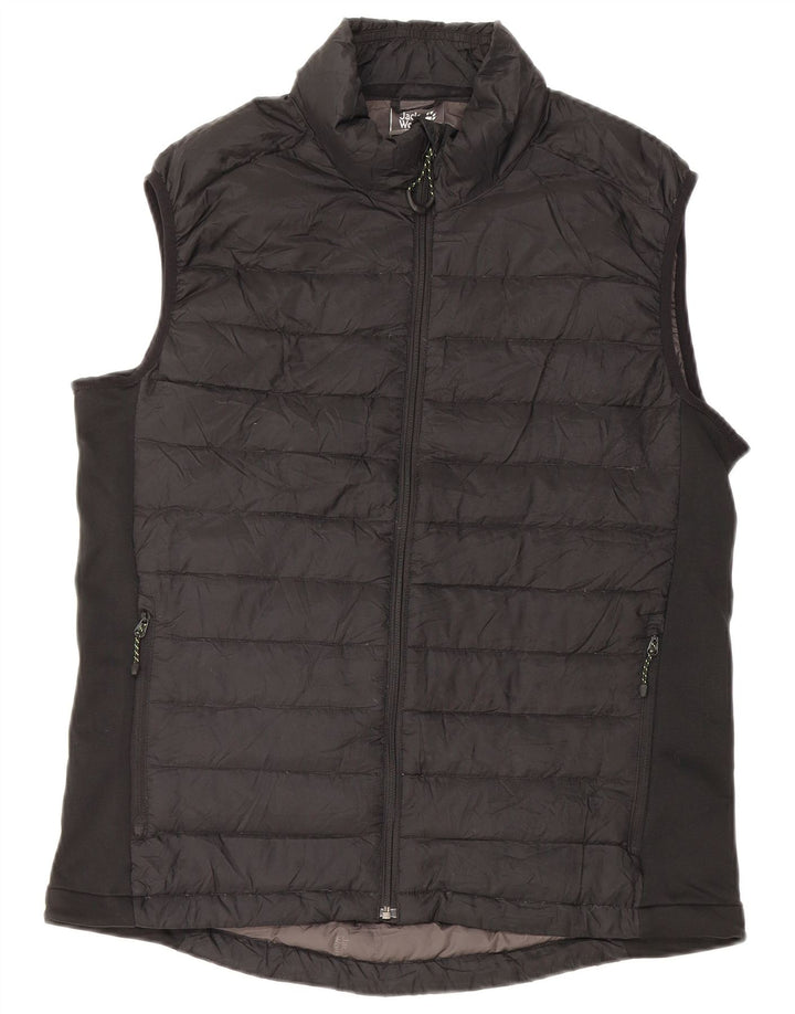 Jack Wolfskin Mens Padded Gilet UK 34 XS Black Polyester