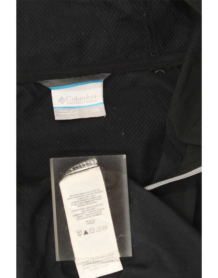 Columbia Mens Hooded Tracksuit Top Jacket 2XL Black Colourblock Polyester