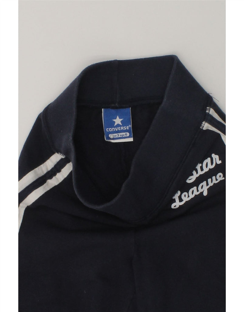 CONVERSE Girls Graphic Tracksuit Trousers 5-6 Years Navy Blue Cotton | Vintage Converse | Thrift | Second-Hand Converse | Used Clothing | Messina Hembry 