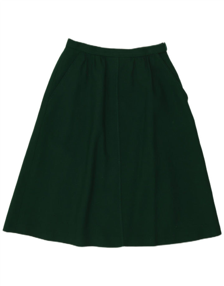 Jaeger Womens A-Line Skirt UK 14 Medium W26 Green Wool