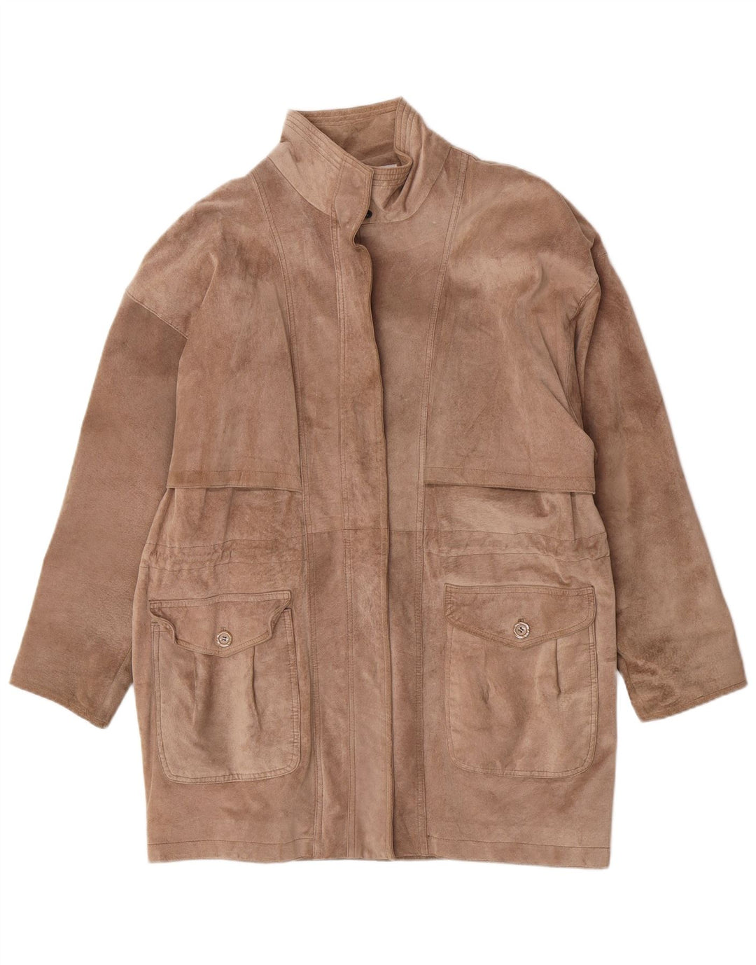 Bagatelle Womens Suede Overcoat US 10 Large Brown Leather