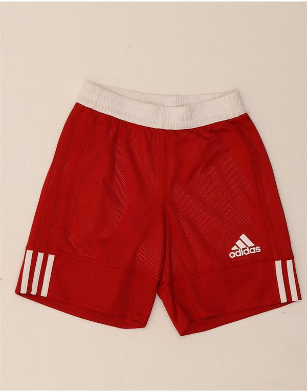 Adidas Boys Sport Shorts 9-10 Years Red Colourblock Polyester