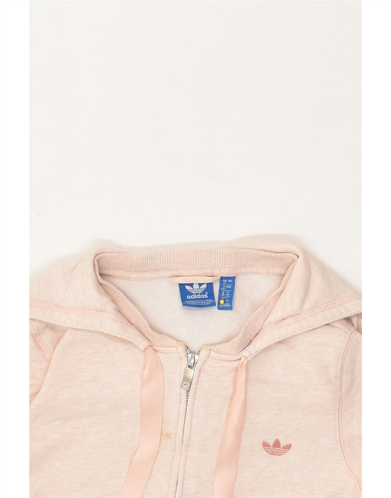 ADIDAS Womens Zip Hoodie Sweater UK 12 Medium  Pink Cotton | Vintage Adidas | Thrift | Second-Hand Adidas | Used Clothing | Messina Hembry 