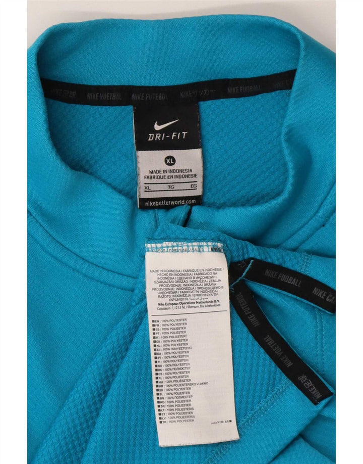 Nike Mens Dri Fit Zip Neck Pullover Tracksuit Top XL Blue Colourblock