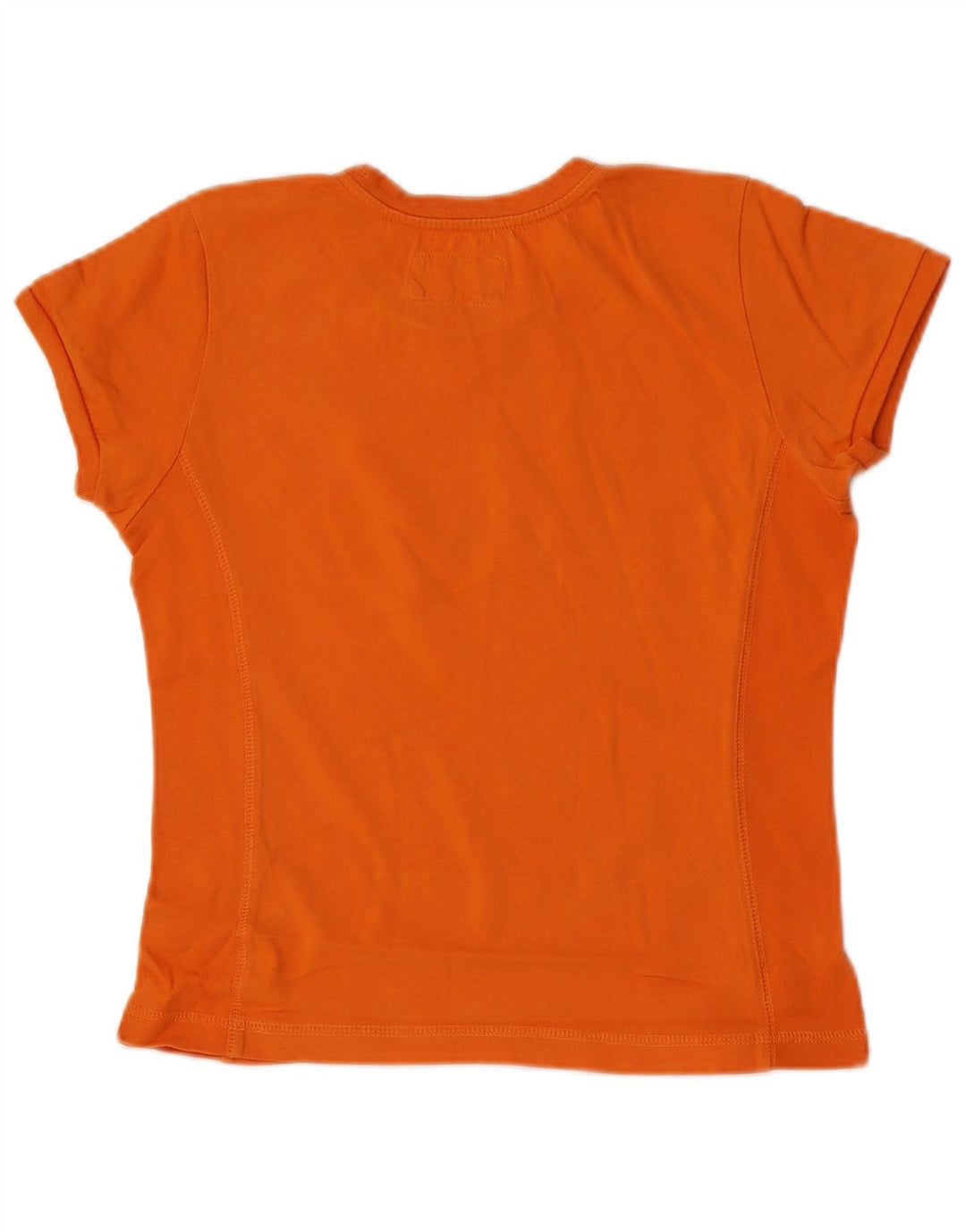 Champion Womens Heritage Classics T-Shirt Top UK 12 Medium Orange Cotton
