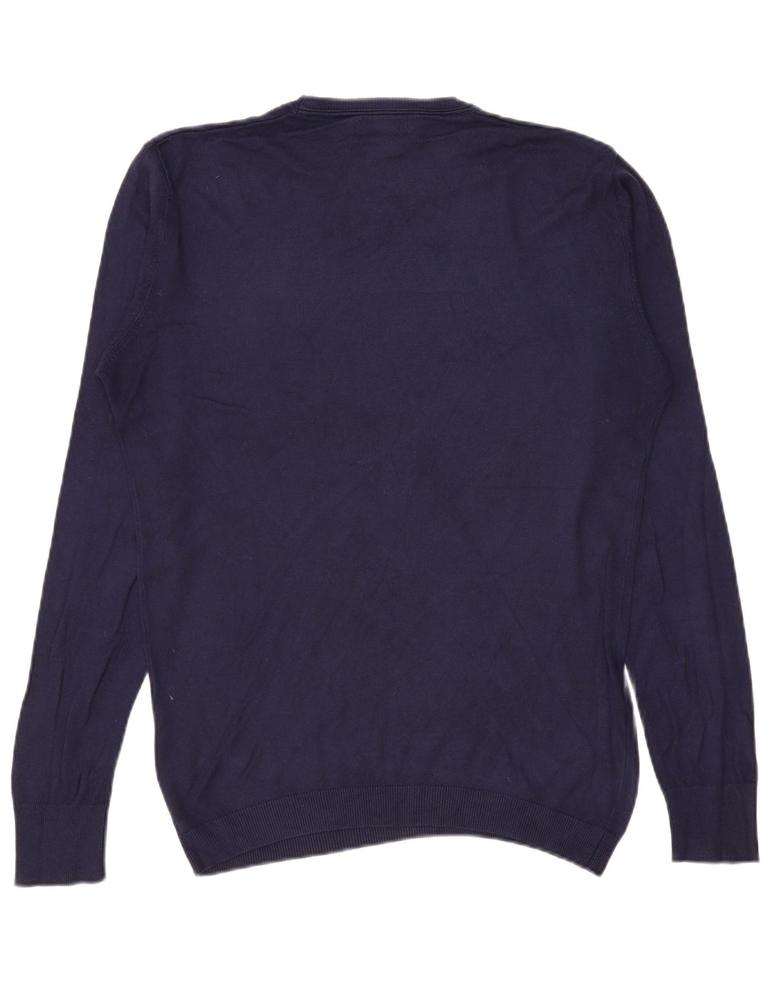 Zara Mens Crew Neck Jumper Sweater Large Navy Blue