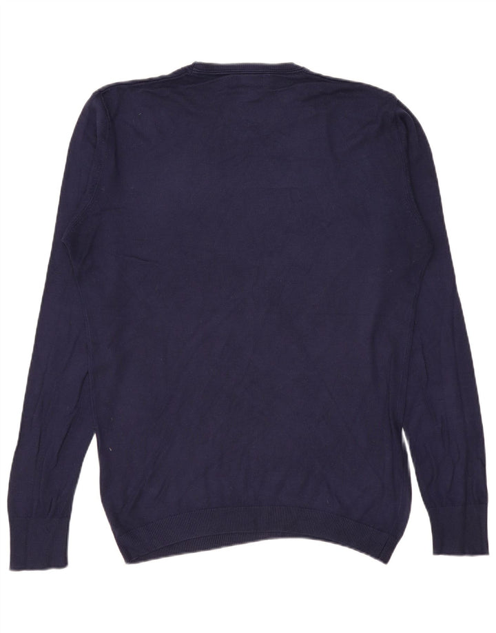 Zara Mens Crew Neck Jumper Sweater Large Navy Blue
