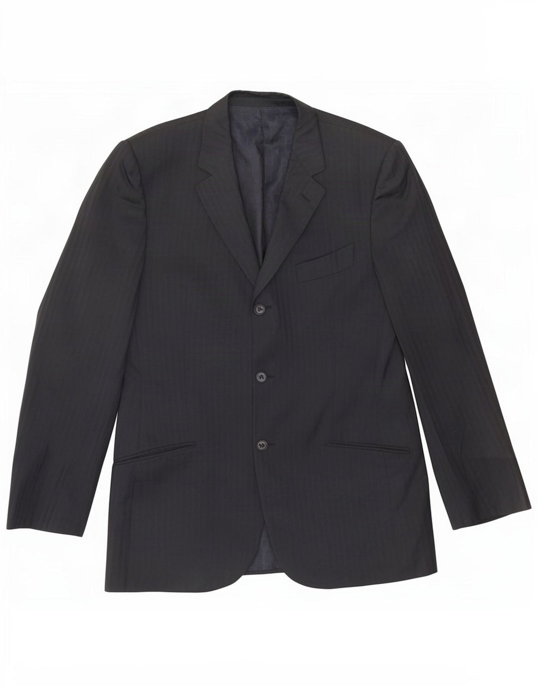 Carlo Pignatelli Mens 3 Button Blazer Jacket IT 52 XL Navy Blue Pinstripe