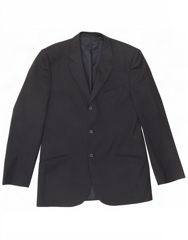 Carlo Pignatelli Mens 3 Button Blazer Jacket IT 52 XL Navy Blue Pinstripe