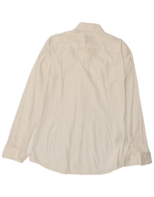 Hugo Boss Mens Slim Fit Formal Shirt Size 15 3/4 40 Medium White Cotton