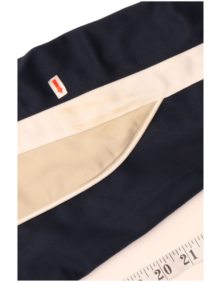 REEBOK Mens Tracksuit Top Jacket Medium Navy Blue Colourblock Polyester