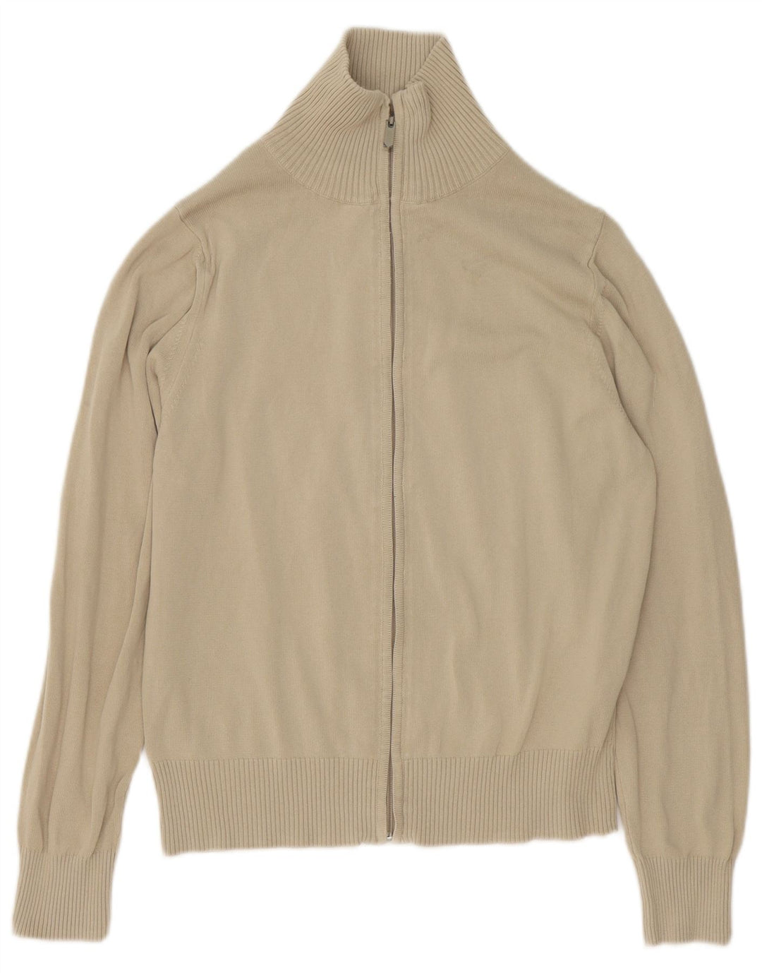 ZARA Mens Cardigan Sweater Medium Beige Cotton