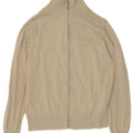 ZARA Mens Cardigan Sweater Medium Beige Cotton