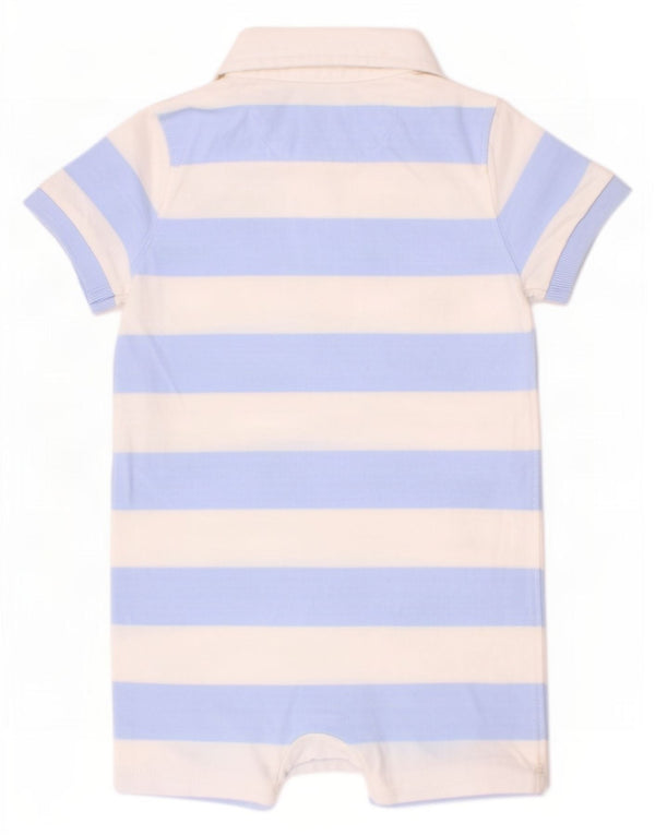 Ralph Lauren Baby Boys Playsuit 12-18 Month Blue Striped Cotton