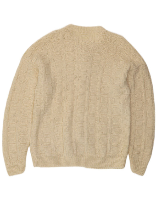 Vintage Mens Cardigan Sweater Large Beige