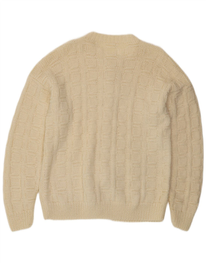 Vintage Mens Cardigan Sweater Large Beige