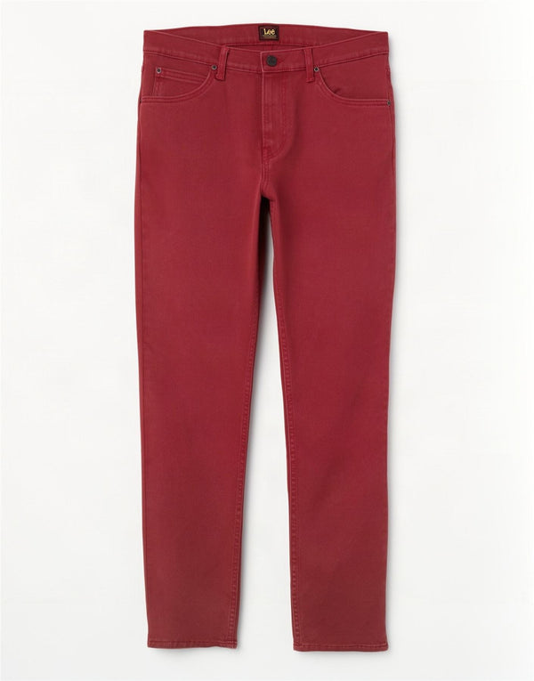 Lee Mens Rider Straight Slim Jeans W31 L32 Burgundy Cotton