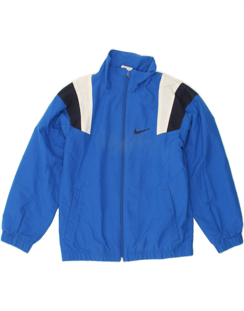 NIKE Boys Tracksuit Top Jacket 8-9 Years Small Blue Colourblock Nylon Vintage Nike and Second-Hand Nike from Messina Hembry 