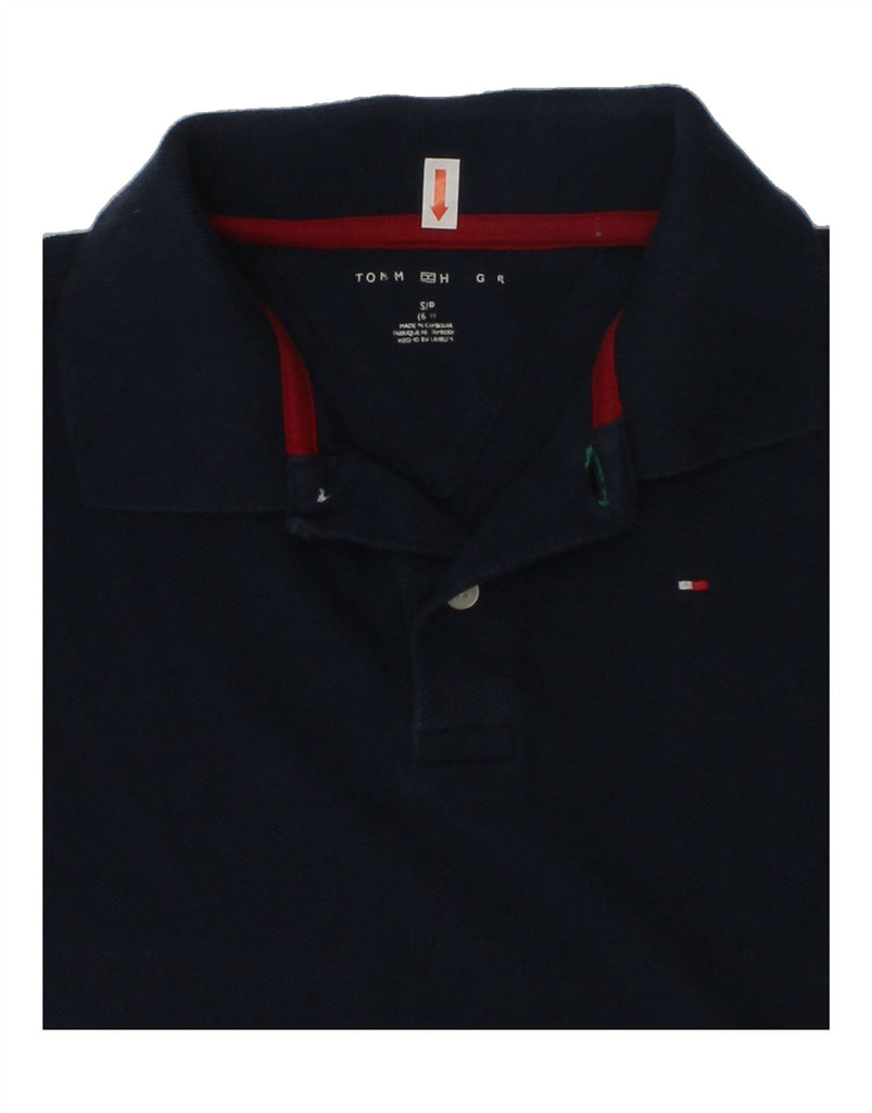 TOMMY HILFIGER Boys Polo Shirt 5-6 Years Small Navy Blue Cotton | Vintage Tommy Hilfiger | Thrift | Second-Hand Tommy Hilfiger | Used Clothing | Messina Hembry 