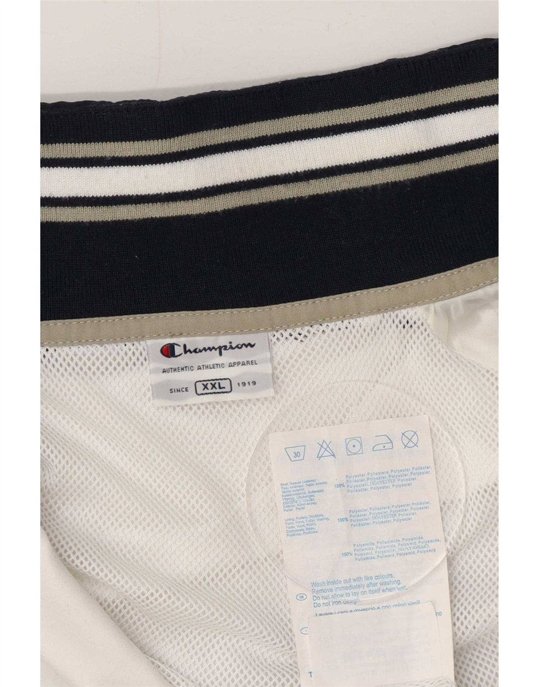 Champion Mens Tracksuit Top Jacket 2XL White Colourblock Polyester