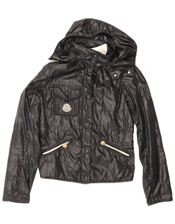 Moncler Womens Hooded Windbreaker Jacket Size 1 Small Black