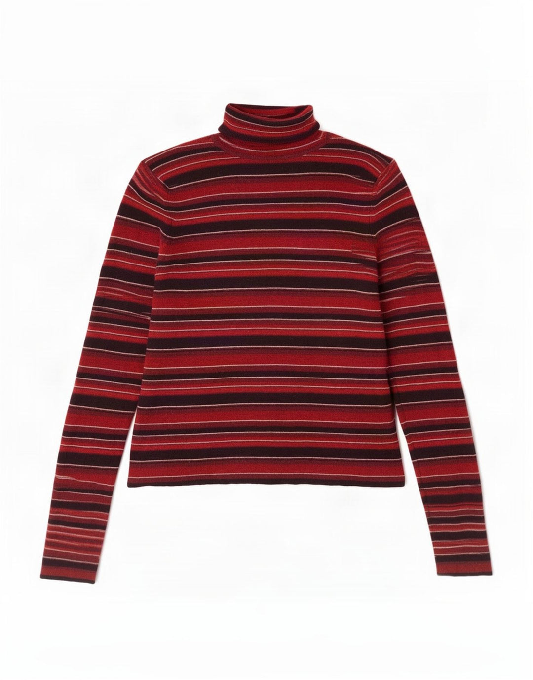 Brooks Brothers Womens Roll Neck Jumper Sweater UK 12 Medium Red Striped