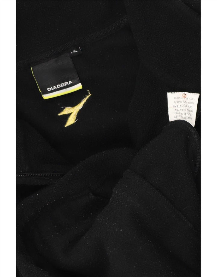 Diadora Mens Fleece Jacket UK 40 Large Black Colourblock Polyester