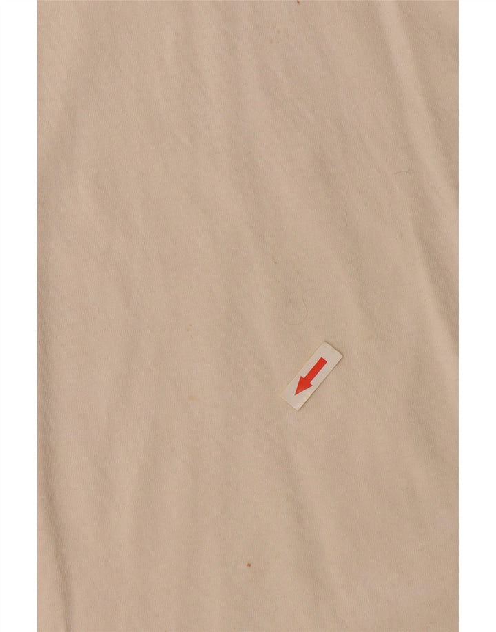 ASICS Mens Zip Neck T-Shirt Top Large Off White