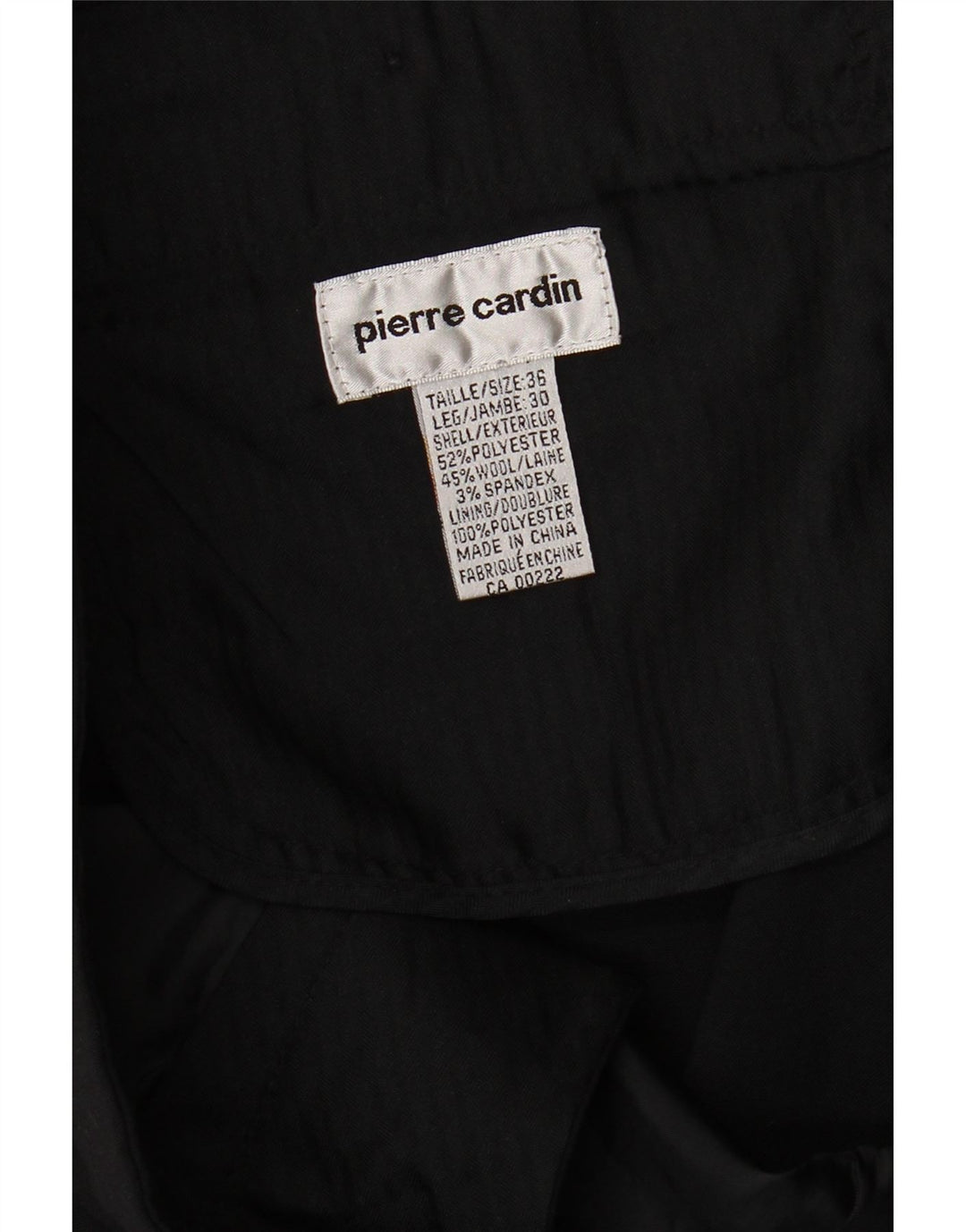 Pierre Cardin Mens Straight Chino Trousers W36 L27 Black Polyester