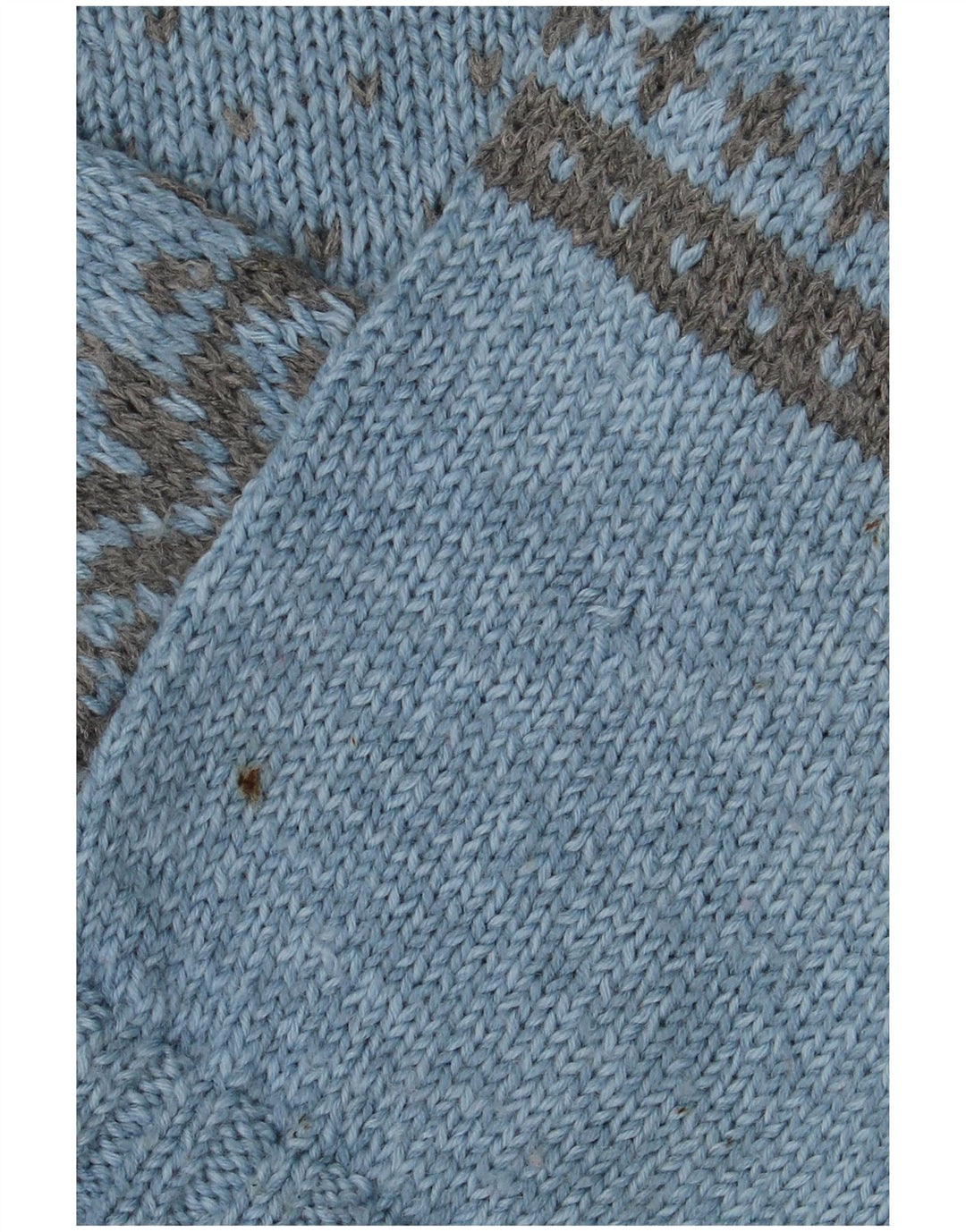 Vintage Mens Boat Neck Jumper Sweater Large Blue Fair Isle