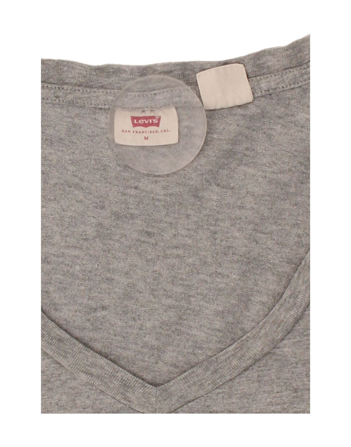 LEVI'S Womens T-Shirt Top UK 14 Medium Grey Cotton Vintage Levi's and Second-Hand Levi's from Messina Hembry 