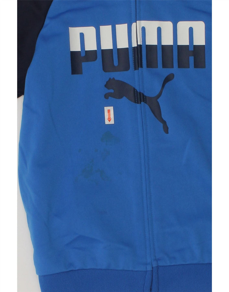 PUMA Boys Graphic Tracksuit Top Jacket 3-4 Years Blue Colourblock | Vintage Puma | Thrift | Second-Hand Puma | Used Clothing | Messina Hembry 