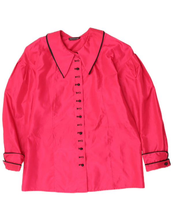 Lutz Teutloff Womens Shirt Blouse UK 14 Large Pink Polyester
