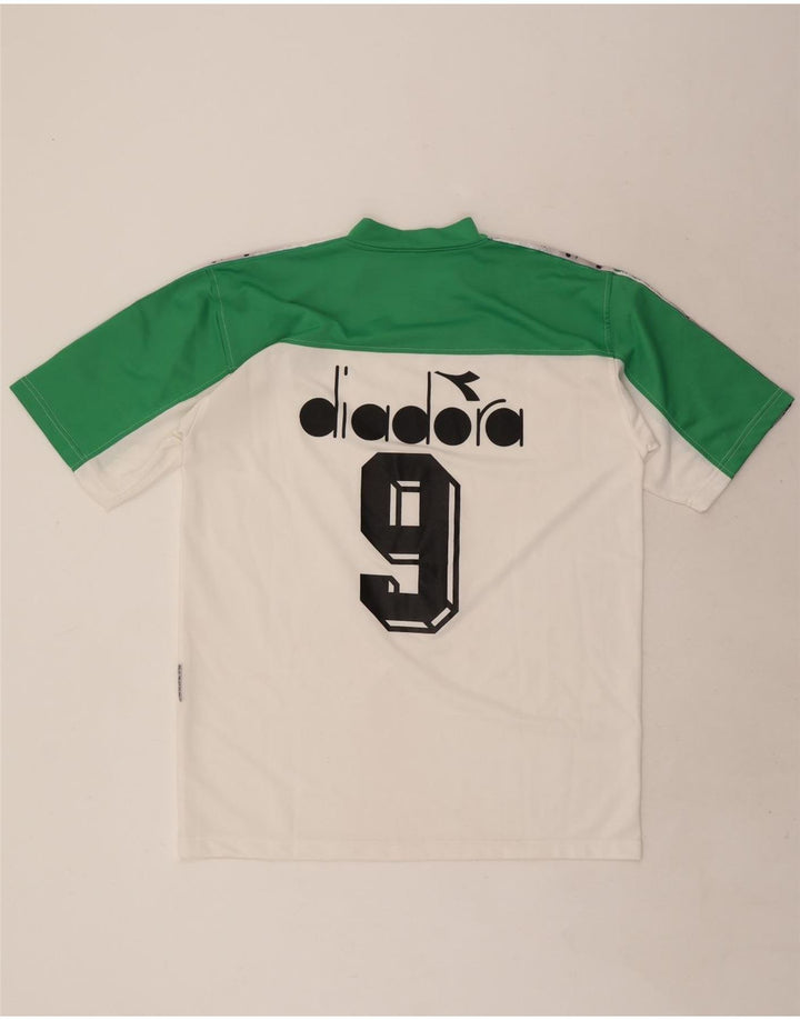 Diadora Mens Graphic T-Shirt Top XL White Colourblock Polyester