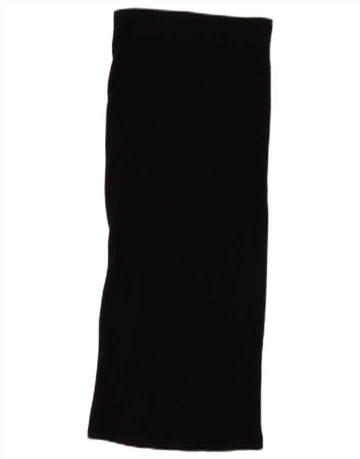 Zara Womens Maxi Skirt Small W26  Black Nylon