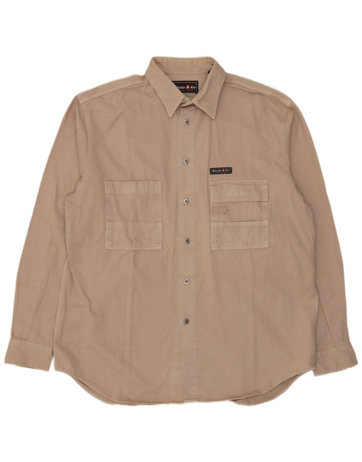 Murphy & Nye Mens Shirt 2XL Beige Cotton