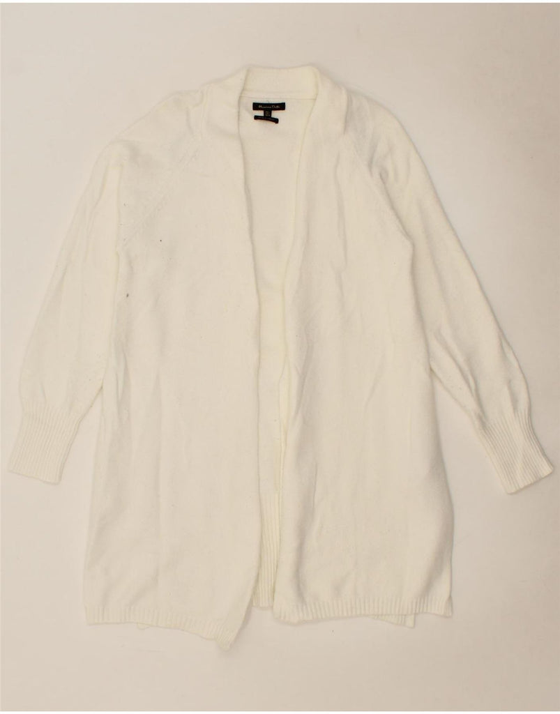 MASSIMO DUTTI Womens Open Cardigan Sweater UK 14 Large White Viscose Vintage Massimo Dutti and Second-Hand Massimo Dutti from Messina Hembry 