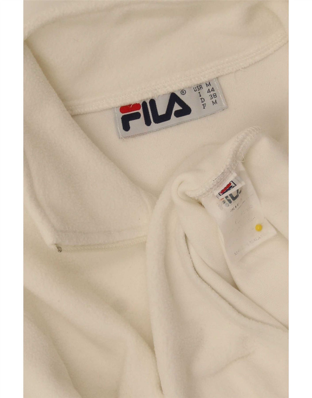Fila Womens Long Sleeve Fleece Bodysuit UK 14 Medium White Polyester