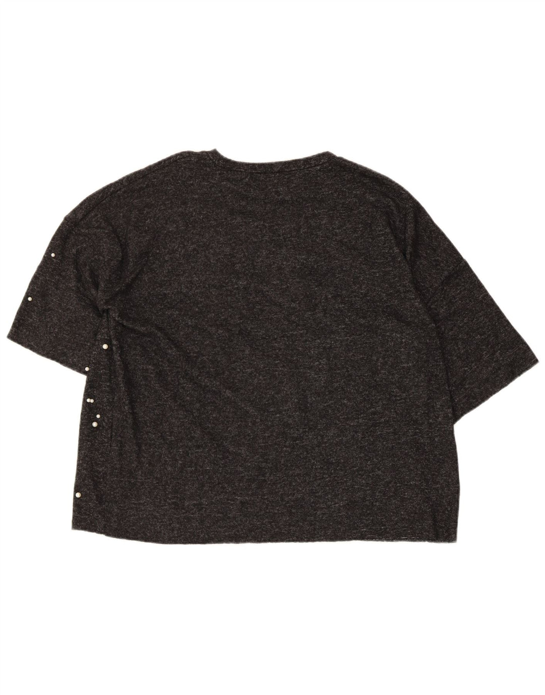 Zara Womens Oversized T-Shirt Top UK 10 Small Grey Polyester