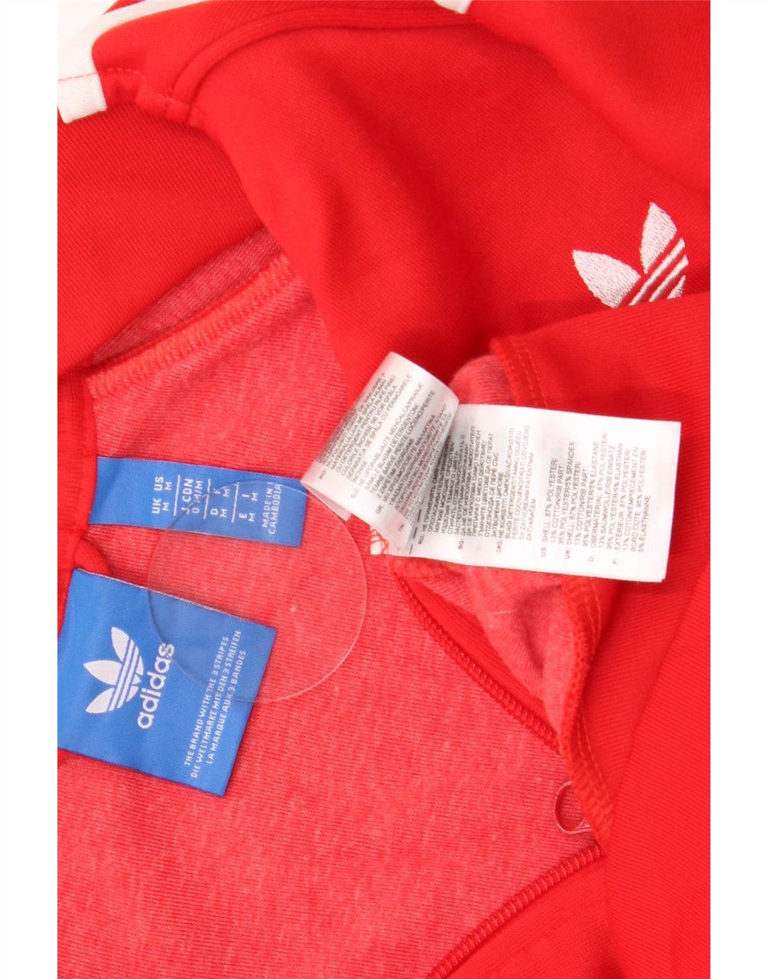 Adidas Mens Tracksuit Top Jacket Medium Red Polyester