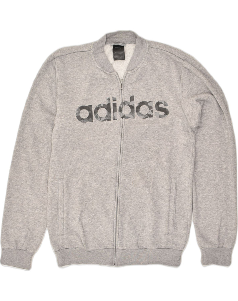 ADIDAS Mens Graphic Tracksuit Top Jacket Small Grey Cotton | Vintage Adidas | Thrift | Second-Hand Adidas | Used Clothing | Messina Hembry 